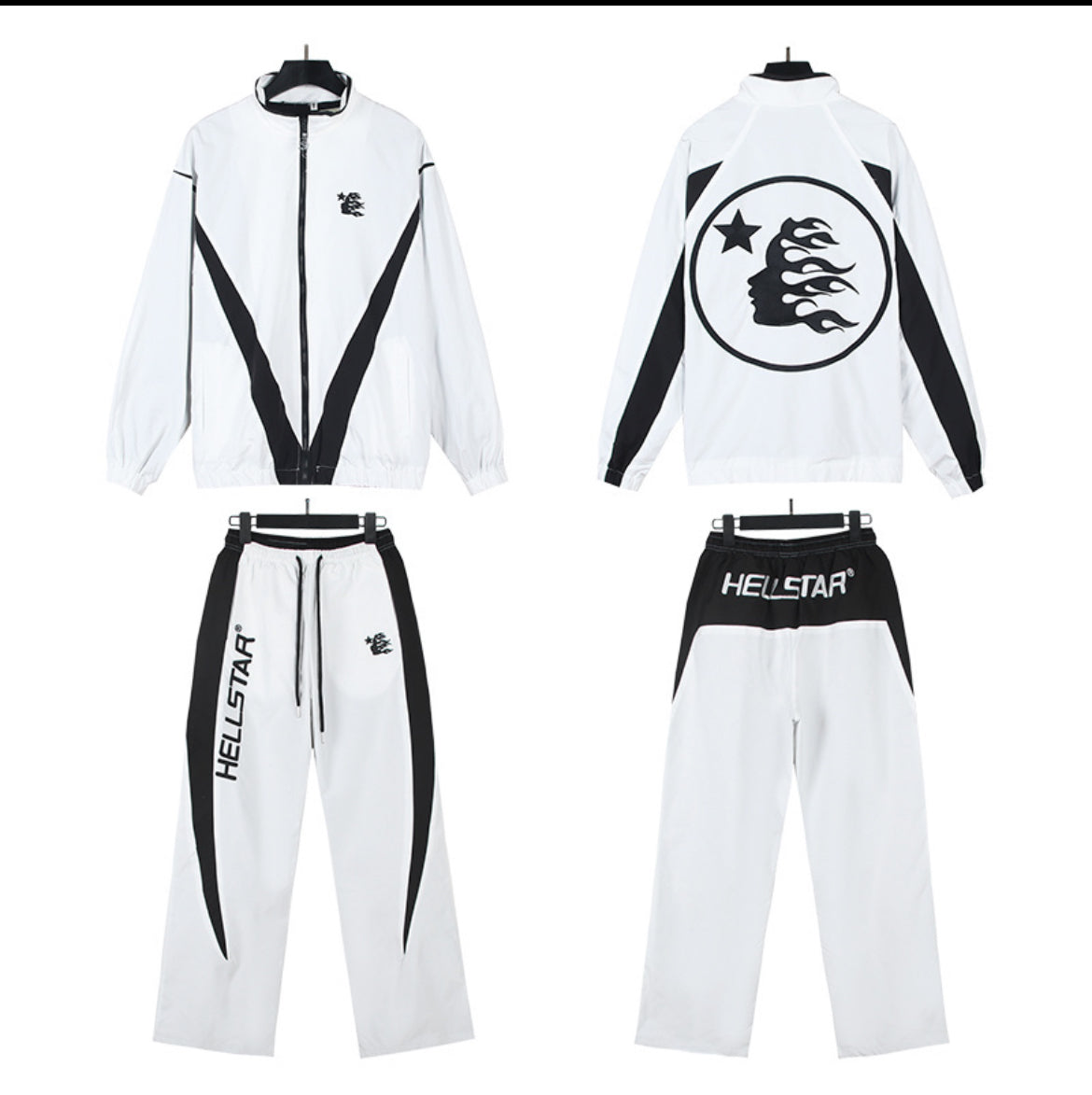 FRESH SNOW WHITE BLACK PRINT TRACKSUIT